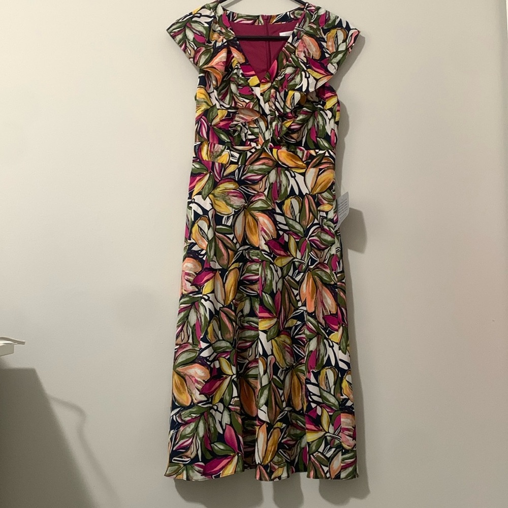 NWT London Times Boho Floral Print Sleeveless Midi Dress